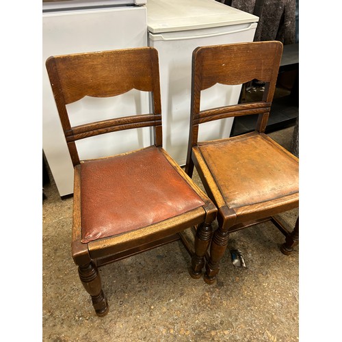 284N - Pair of 1940’s oak dining chairs in Art Deco style