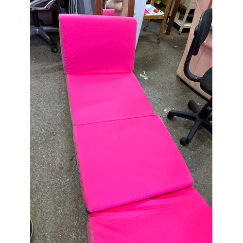 339C - CHILDRENS BEDROOM FOLDING CHAIR BED IN CANDY PINK