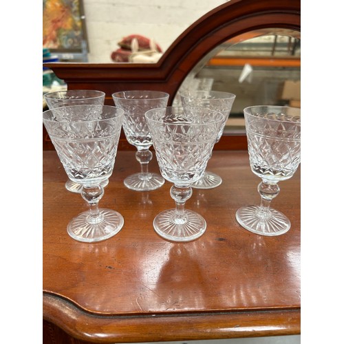 448 - A SET OF 6 CRYSTAL WINE GLASSES