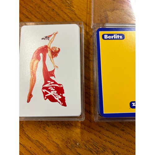 481 - VINTAGE COLLECTABLE VIRGIN ATLANTIC PLAYING CARDS BY WADDINGTONS AND A PACK OF BERLITZ ADVERTISING P... 