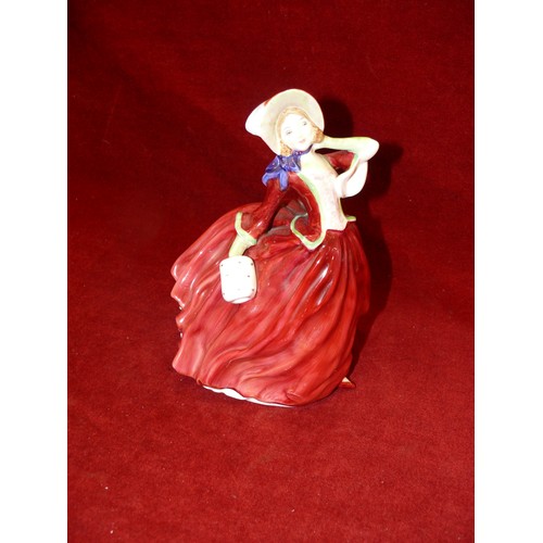 78 - ROYAL DOULTON LADY FIGURINE 'AUTUMN BREEZES'