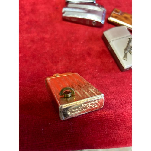 19 - COLLECTION OF 5 CIGARETTE LIGHTERS, RONSON HADSON, A MUSICAL,ONE WITH A.K.47