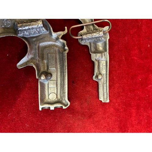 14 - A COLT 45 STYLE AND A DERRINGER  BELT BUCKLES