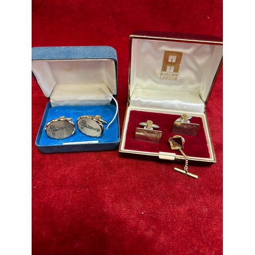 36 - 2 PAIRS OF CUFF-LINKS BY RODLINK OF LONDON 1 PAIR WITH SOP WITH CAMEL ENGRAVED