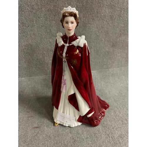 4 - A ROYAL WORCESTER FIGURINE OF HER MAJESTY QUEEN ELIZABETH II ON HER 80TH BIRTHDAY 2006 DRESSED IN TH... 