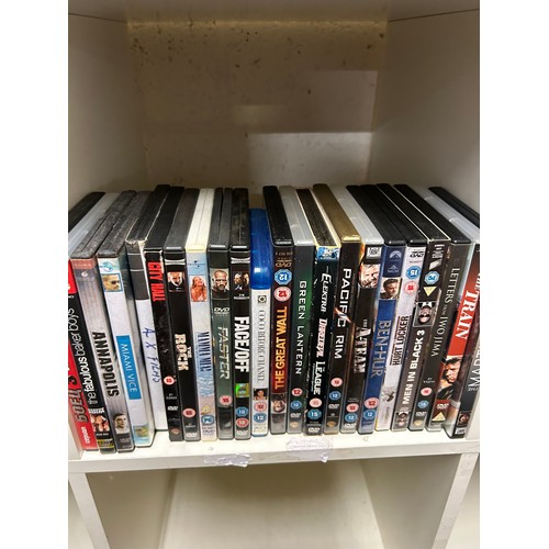 495 - 5 CUBES OF DVD'S TO INCLUDE TROY, DESPICABLE ME. JACK REACHER, LUTHER, BEN HUR, MAMA MIA, SWAT, THE ... 