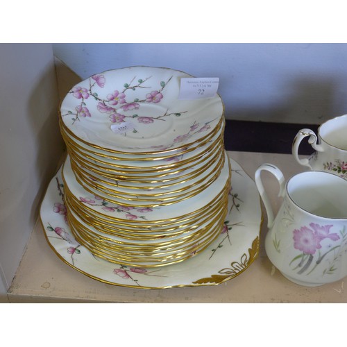 72 - A FINE CHINA SET TO INCLUDE CUPS, SAUCERS, PLATES ETC  MOSTLY BY ADDERLEY