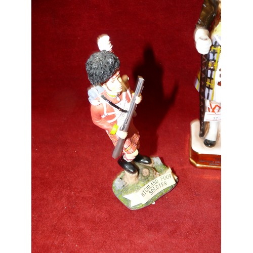 74 - 3 SCOTTISH SOLDIER FIGURINES TO INCLUDE A 1958 GORDON HIGHLANDERS DRUM MAJOR