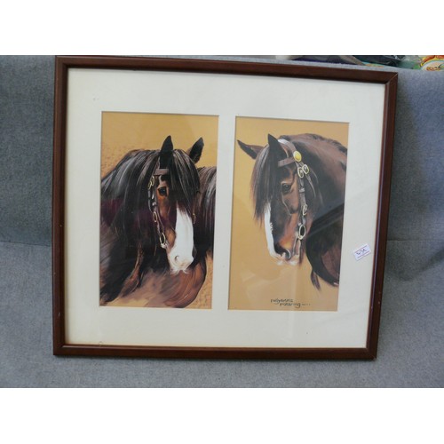 147 - FRAMED AND GLAZED PRINTS OF HORSES BY POLLYANNA PICKERING