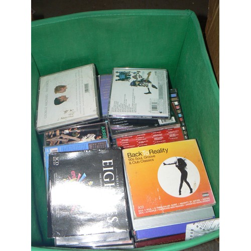 154 - 2 BOXES OF CD'S AND HOLDERS TO INCLUDE RED HOT CHILLI PEPPERS, PINK, SHANIA TWAIN, ANASTACIA ETC