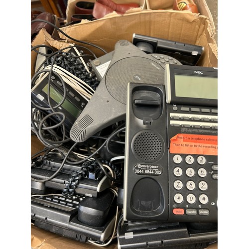 345 - LARGE BOX FULL OF OFFICE PHONES.