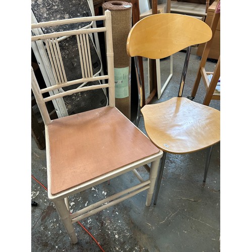 368 - VINTAGE FAUX BAMBOO CHAIR AND A MODERN CHAIR WITH BENTWOOD SEAT AND BACK