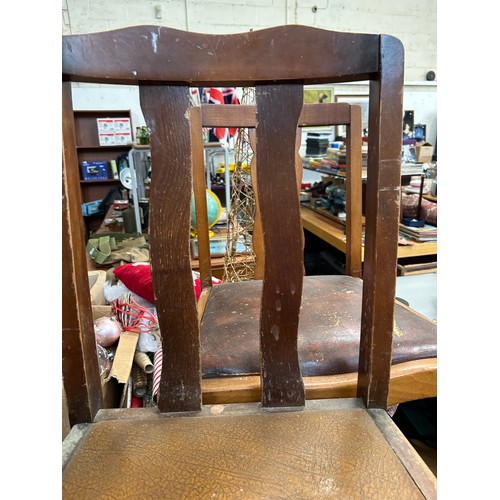 386 - 2 X 1940'S DINING CHAIRS WITH DROP IN SEATS