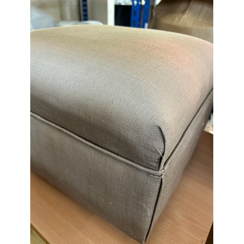 428 - LIGHT BROWN FOOTSTOOL ON CASTORS