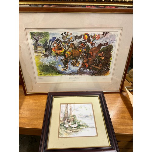 472 - FRAMED AND GLAZED PRINT OF TAKING THE WATER BY DANNY BYRNE 41/1500 PLUS A FRAMED AND GLAZED PRINT  S... 