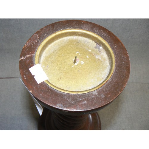 106 - LARGE BARLEY TWIST WOODEN CANDLEHOLDER