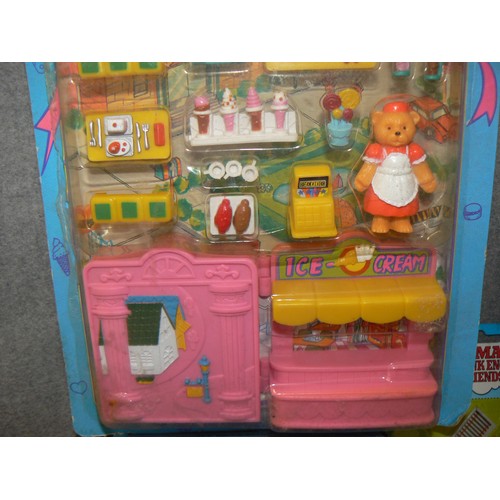 112 - VINTAGE SYLVANIAN FAMILIES TOYS CIRCA 1980'S TO INCLUDE WARDROBE, DRESSING TABLE, TOYBOX, FIREPLACE ... 