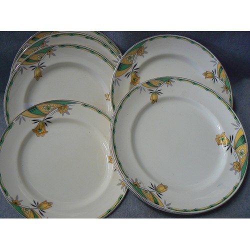 120 - ART DECO PLATES AND BOWLS CROWNFORD BY BURSLEM