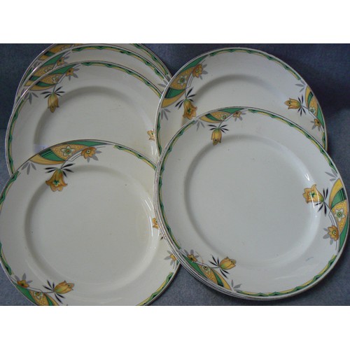 120 - ART DECO PLATES AND BOWLS CROWNFORD BY BURSLEM