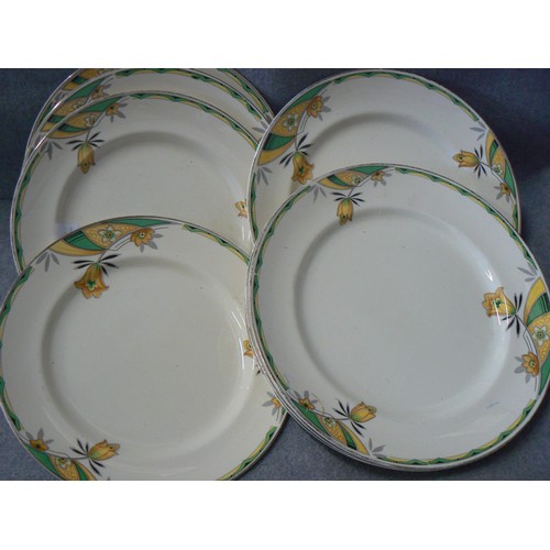 120 - ART DECO PLATES AND BOWLS CROWNFORD BY BURSLEM