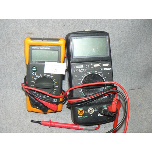 121 - 2 DIGITAL MULTIMETERS/BATTERY TESTERS