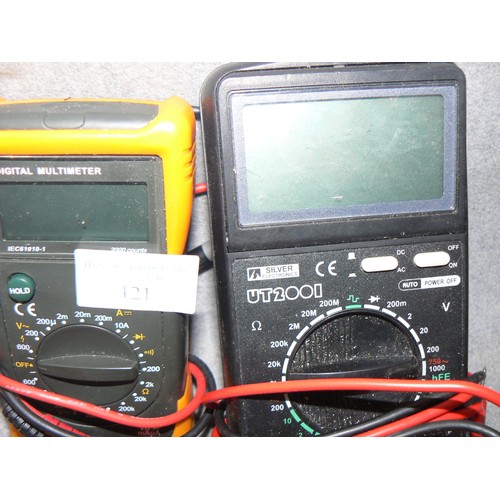 121 - 2 DIGITAL MULTIMETERS/BATTERY TESTERS