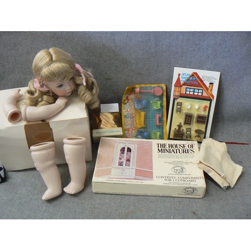 127 - NEW DOLL MAKING KIT PLUS PACKAGED DOLLS HOUSE FURNITURE