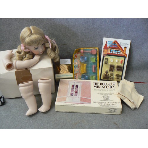 127 - NEW DOLL MAKING KIT PLUS PACKAGED DOLLS HOUSE FURNITURE