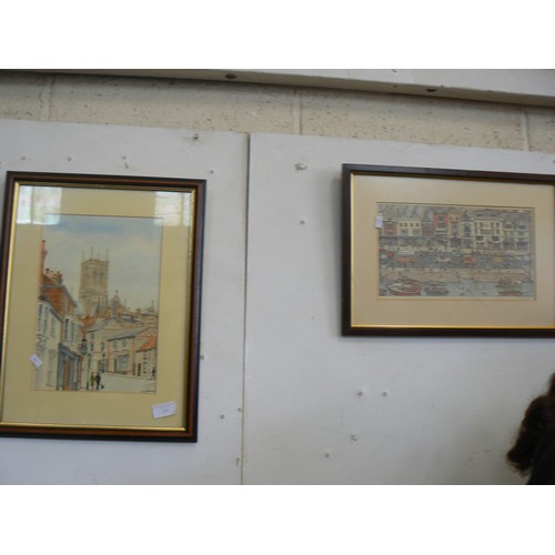 128 - FRAMED AND GLAZED WATERCOLOUR SIGNED J.K. WATSON PLUS A FRAMED AND GLAZED PRINT SIGNED J.A. STEWART