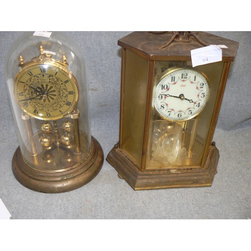 64 - VINTAGE KUNDO ANNIVERSARY MANTLE CLOCK PLUS ONE OTHER