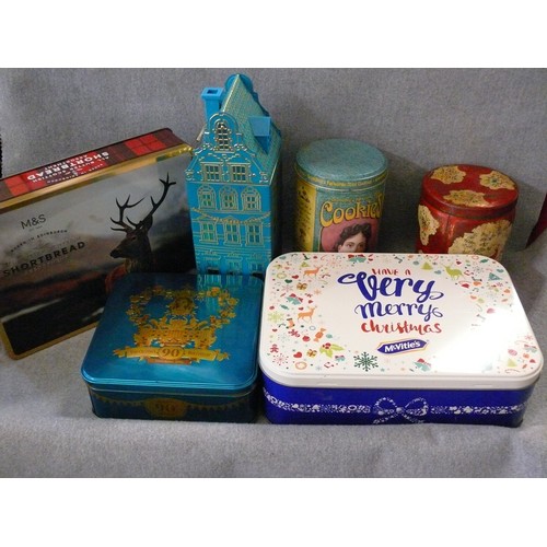 189 - COLLECTION OF DECORATIVE VINTAGE BISCUIT TINS. APPROX 14 X TINS.