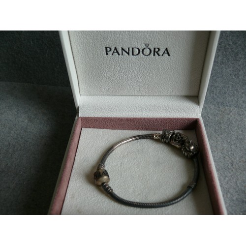 12 - SOLID SILVER PANDORA BRACELET