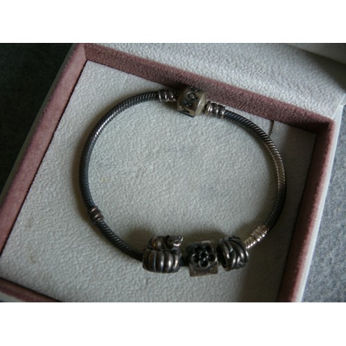 12 - SOLID SILVER PANDORA BRACELET