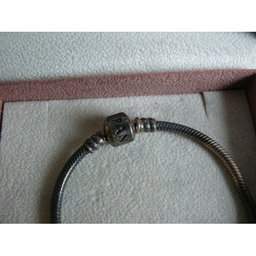 12 - SOLID SILVER PANDORA BRACELET