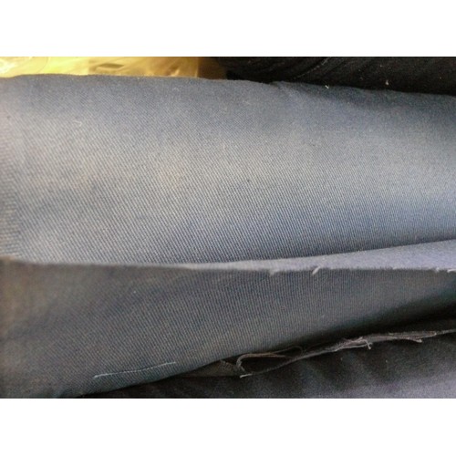 200 - PART ROLL OF NAVY BLUE COTTON DRILL FABRIC.