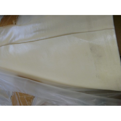 205 - FABRIC ROLL OF WIPEABLE PVC IN BUTTERMILK CREAM. FOR TABLECLOTHS, APRONS ETC.