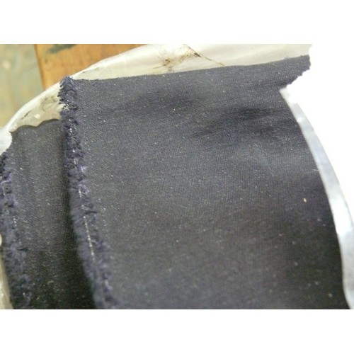 206 - FABRIC ROLL OF DARK INK NAVY COTTON TWILL.