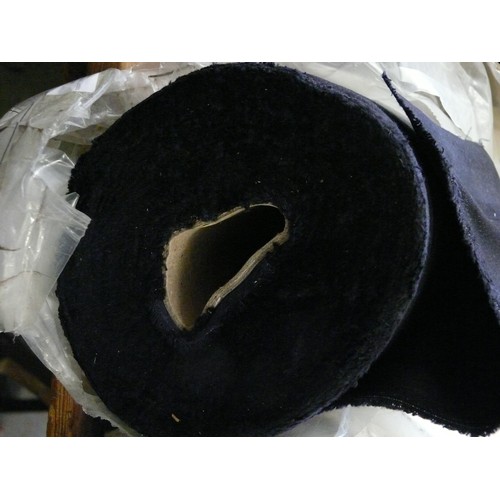 206 - FABRIC ROLL OF DARK INK NAVY COTTON TWILL.