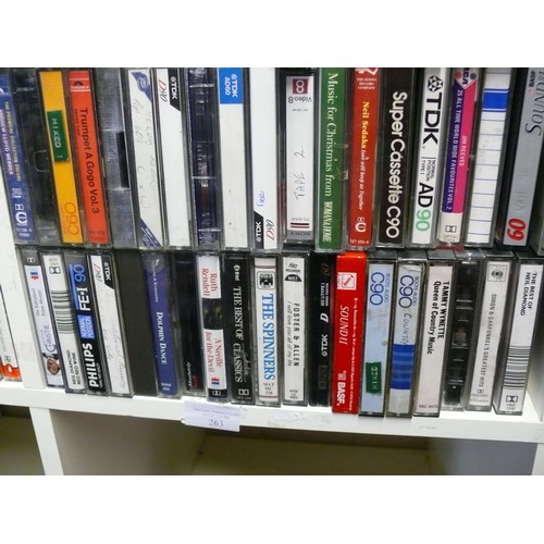 263 - CUBE FULL OF MIXED CASSETTE TAPES. APPROX X 55.