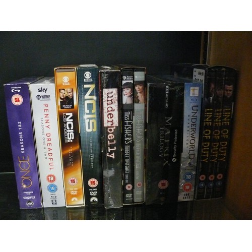 270 - 9 X DVD'S & BOX SETS. INC NCIS, MATRIX TRILOGY, LINE OF DUTY. SOME STILL SEALED.