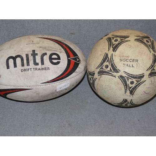 281A - FOOTBALL, RUGBY BALL, CRICKET BAT AND PLASTIC TENNIS RACKETS