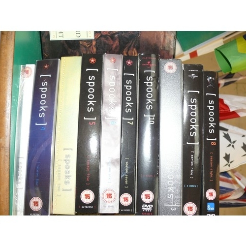 374 - 10 X BOXED SPOOKS SERIES DVD'S