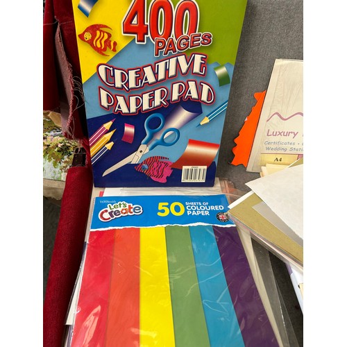 429 - PILE OF PAPERS,  STATIONERY, NOTE BOOKS, PARCHMENT PAPER, CARD, TISSUE PAPER