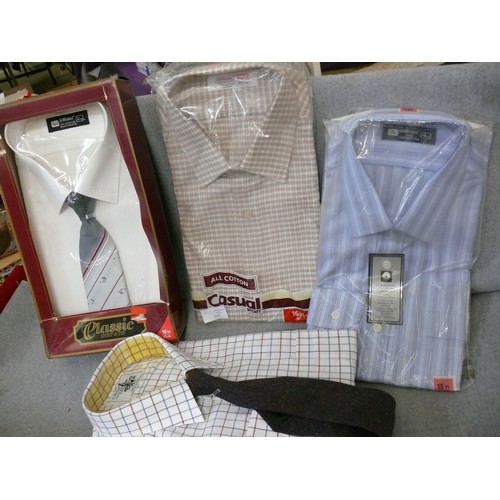 397 - 4 X VINTAGE MENS SHIRTS - NEVER WORN - INCLUDING THE ST MICHAEL COUNTRY SHIRT - ALL SIZE 16 COLLARS