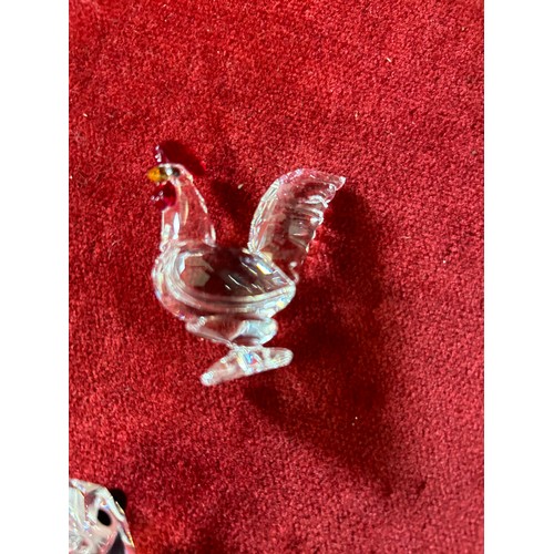 4 - 5 PIECES OF SWAROVSKI CRYSTAL GLASS A SWAN A BEAR A HOUND DOG A FROG A ROOSTER GOOD SIZE (BEAR NEEDS... 