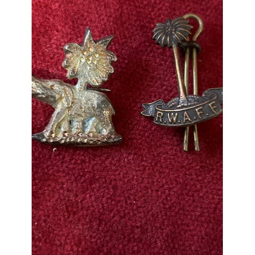 49 - A COLLECTION OF MILITARY CAP BADGES WWII PARACHUTE AIRBOURN REG 883. U.S.A ARMY QUARTERMASTER LAPEL ... 