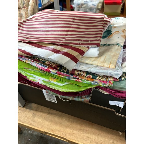 474 - LARGE BOX OF MIXED FABRIC OFFCUTS