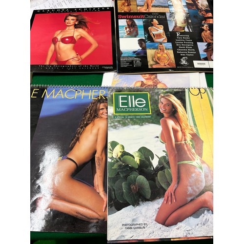 480 - GLAMOUR MODEL CALENDARS AND PRINTS TO INCLUDE CLAUDIA SCHIFFER AND ELLE MCPHERSON