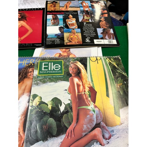 480 - GLAMOUR MODEL CALENDARS AND PRINTS TO INCLUDE CLAUDIA SCHIFFER AND ELLE MCPHERSON