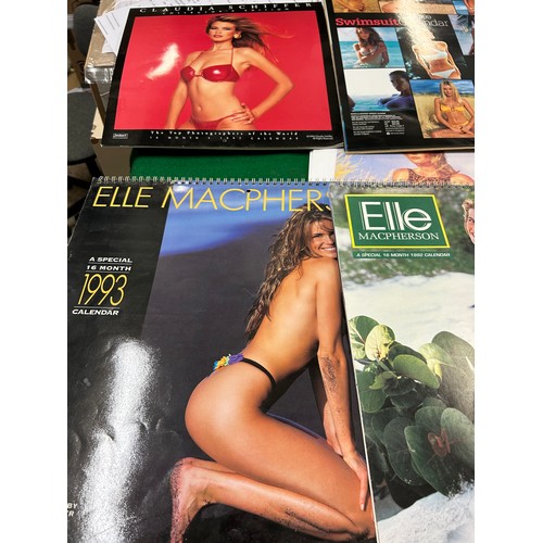 480 - GLAMOUR MODEL CALENDARS AND PRINTS TO INCLUDE CLAUDIA SCHIFFER AND ELLE MCPHERSON